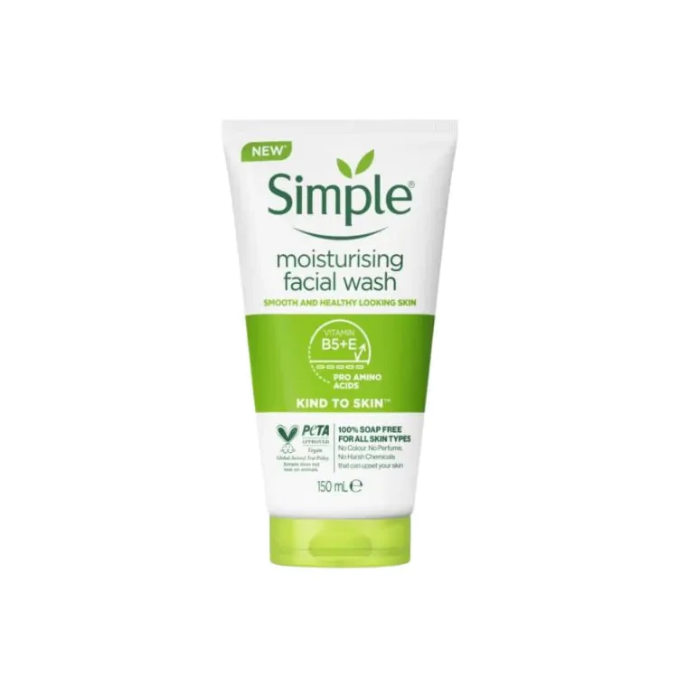 Simple Moisturising Facial Wash 150ml - (Made in Poland) - 5011451103870